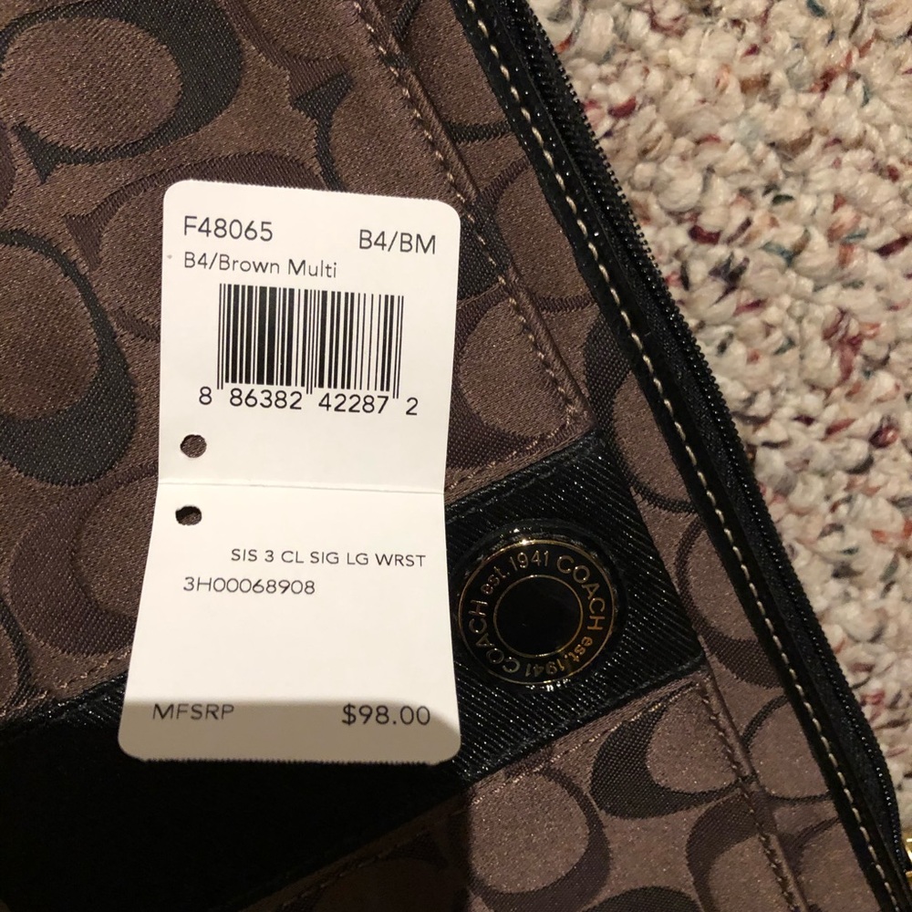 Coach Signature File Bag With Matching Wristlet - image 5